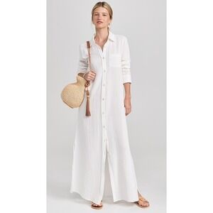 NWT Faherty Dream cotton gauze maxi shirt dress size‎ M
